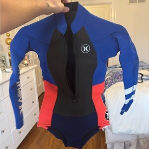 Hurley Women's Blue and Red Swim Bodysuit